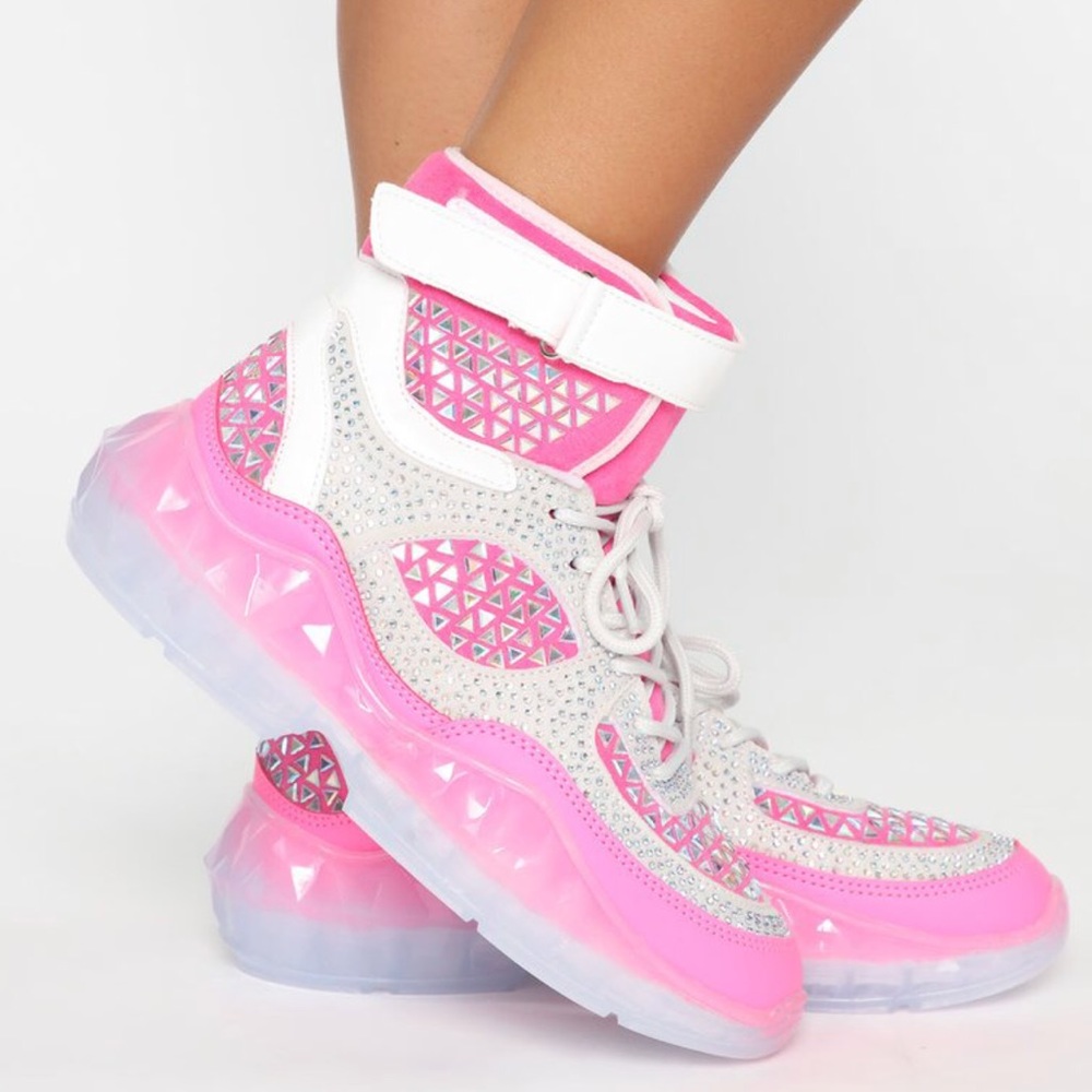 High top bling sneakers